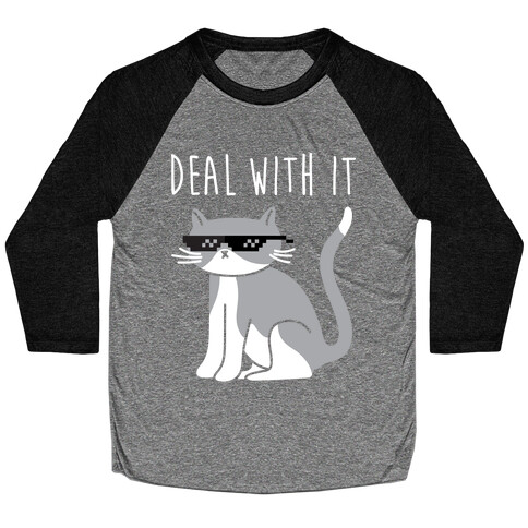 Deal With It Cat Baseball Tee