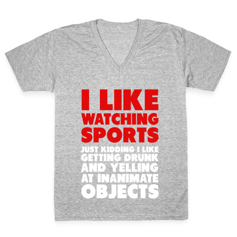 I Like Watching Sports (jk) V-Neck Tee Shirt