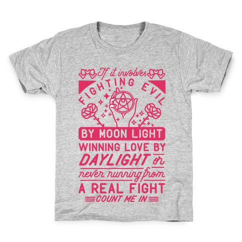 If It Involves Fighting Evil By Moon Light Kids T-Shirt