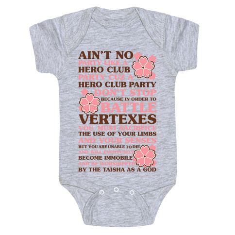 Ain't No Party Like a Hero Club Party Baby One-Piece