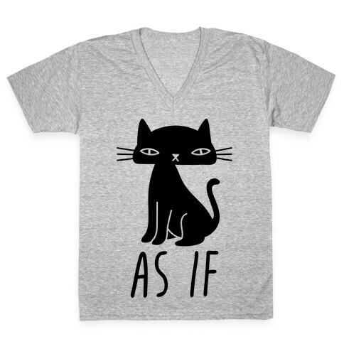 As If Cat V-Neck Tee Shirt