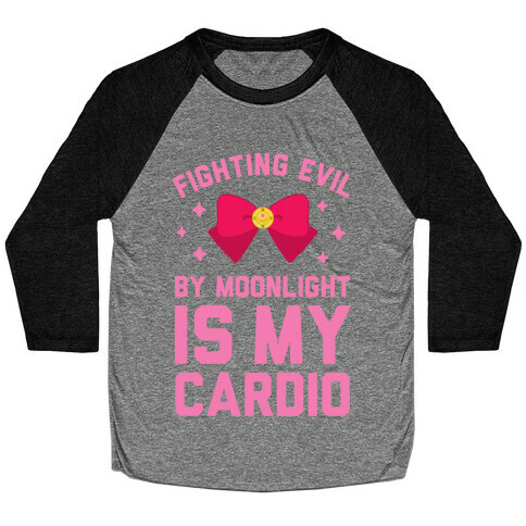 My Cardio is Fighting Evil by Moonlight Baseball Tee