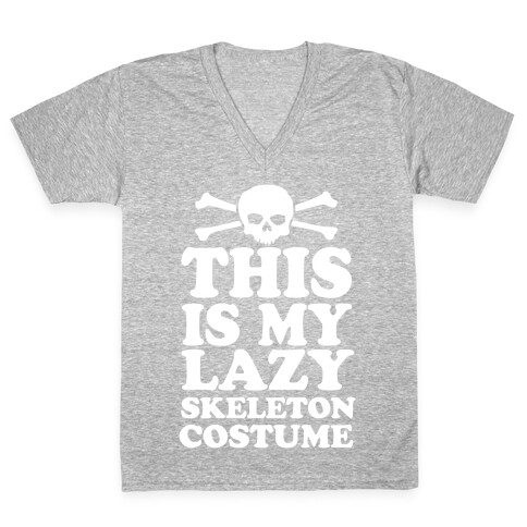 This Is My Lazy Skeleton Costume V-Neck Tee Shirt