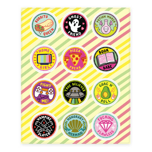 Pop Culture Merit Badge  Stickers and Decal Sheet