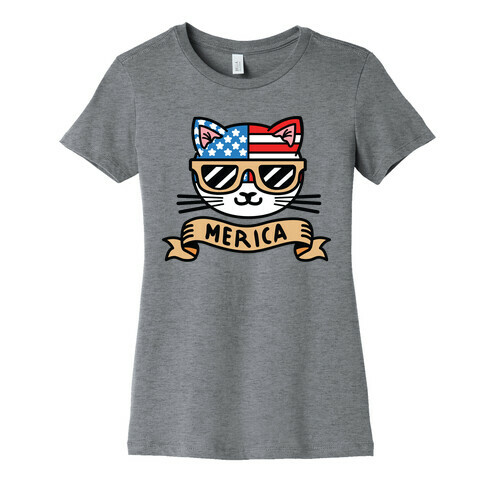 Merica Cat Womens T-Shirt