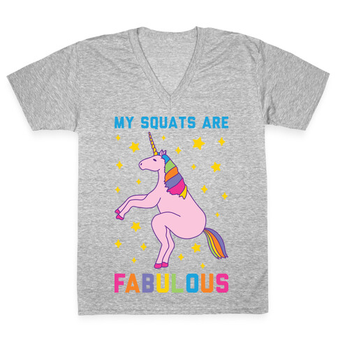 My Squats Are Fabulous - Unicorn V-Neck Tee Shirt