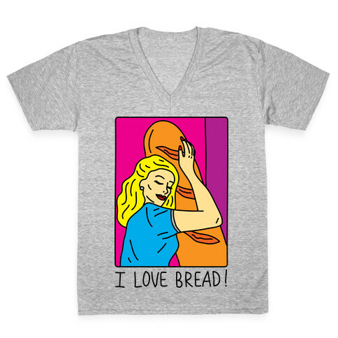 I Love Bread V-Neck Tee Shirt