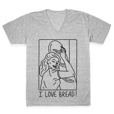 I Love Bread V-Neck Tee Shirt
