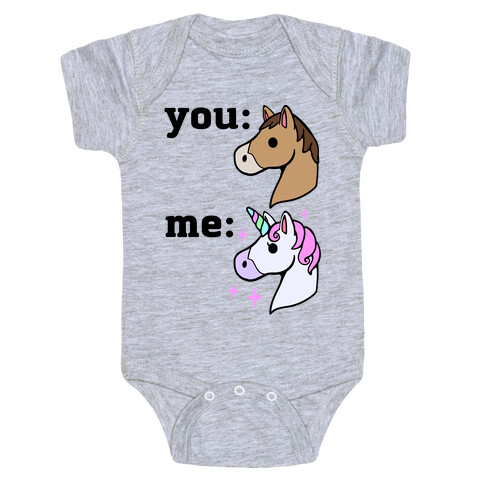 You: Horse Me:Unicorn Baby One-Piece