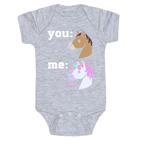 You: Horse Me:Unicorn Baby One-Piece