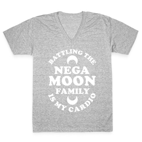 Battling the Negamoon Family is My Cardio V-Neck Tee Shirt