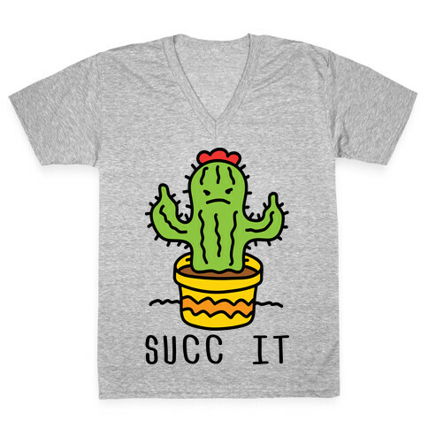Succ It Cactus V-Neck Tee Shirt