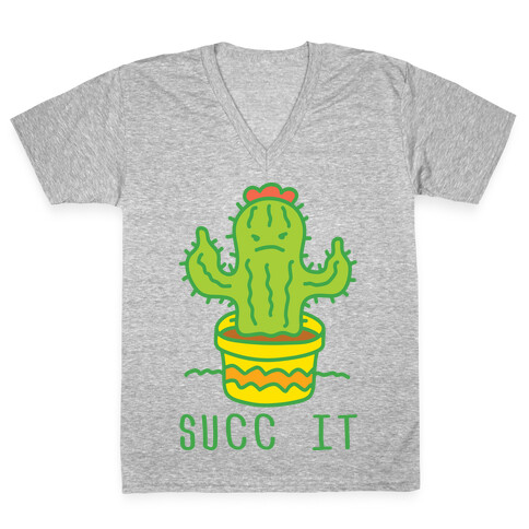 Succ It Cactus V-Neck Tee Shirt