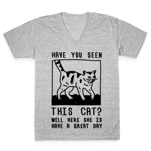 Have You Seen This Cat V-Neck Tee Shirt