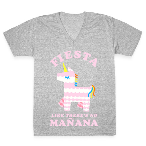 Fiesta Like There's No Maana Unicorn V-Neck Tee Shirt
