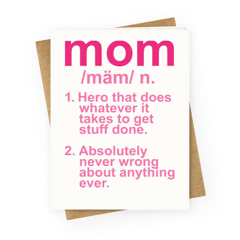 Mom Definition Greeting Card