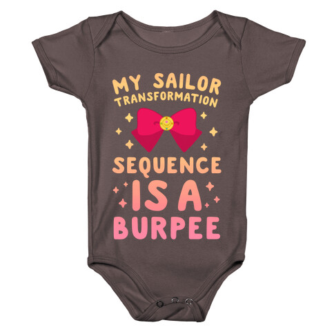 My Sailor Transformation Sequence is a Burpee (sunset) Baby One-Piece