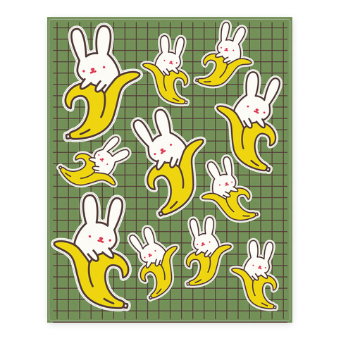 Bunny Banana  Stickers and Decal Sheet