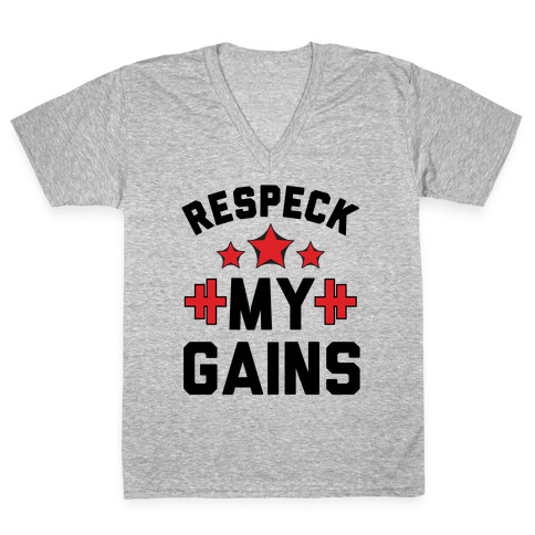 Respeck My Gains V-Neck Tee Shirt