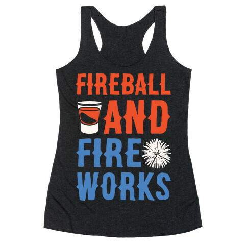 Fireball and Fire Works  Racerback Tank Top