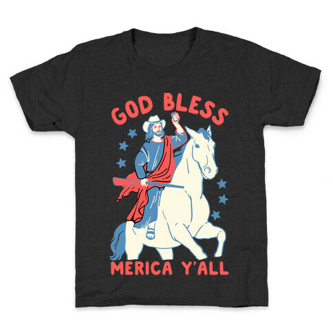 God Bless Merica Y'all: Cowboy Jesus Kids T-Shirt