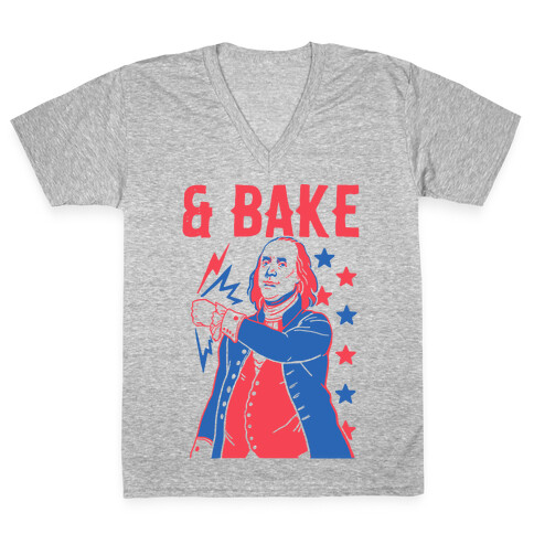 Shake & Bake: Benjamin Franklin V-Neck Tee Shirt