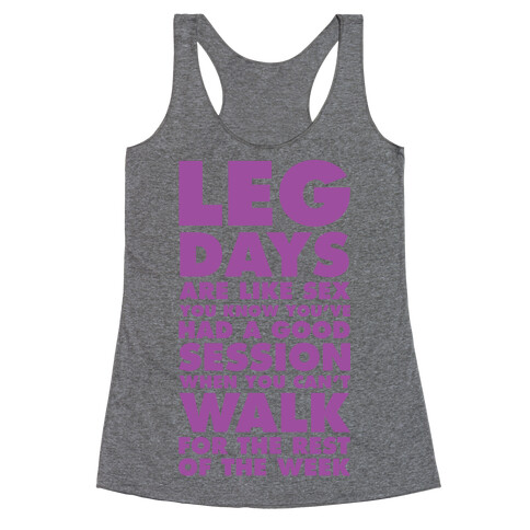 Leg Days Are Like Sex Racerback Tank Top