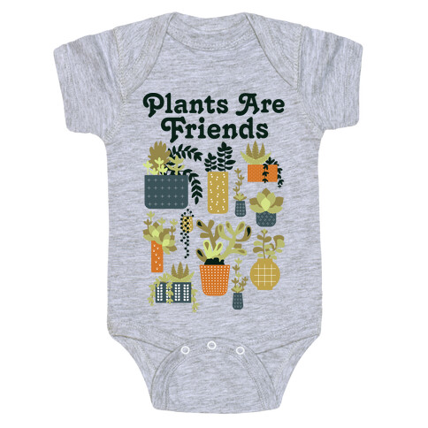 Plants Are Friends Retro Baby One-Piece