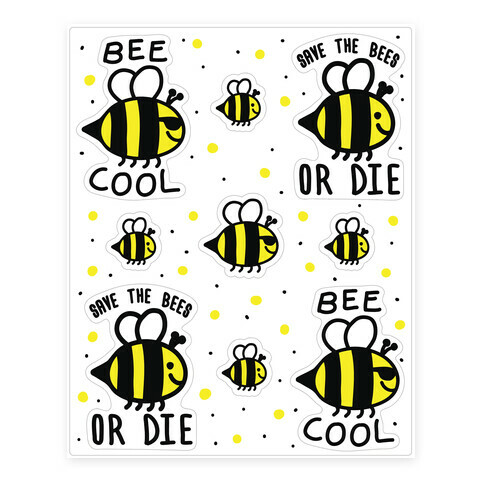 Save The Bees  Stickers and Decal Sheet