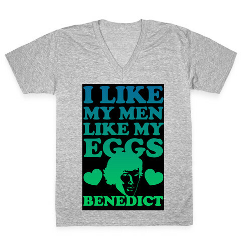 I Like My Men Like My Eggs.. Benedict (Sunrise) V-Neck Tee Shirt