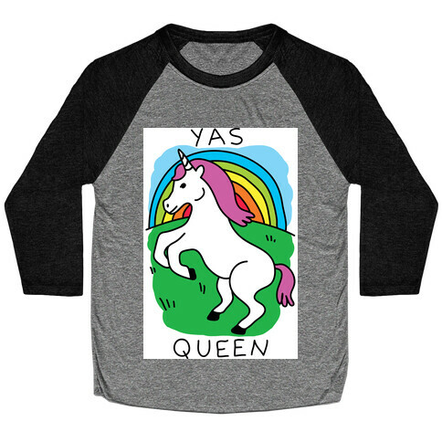 Yas Queen Unicorn Baseball Tee