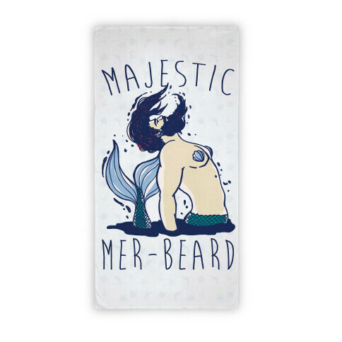 Majestic Mer-Beard Merman Beach Towel