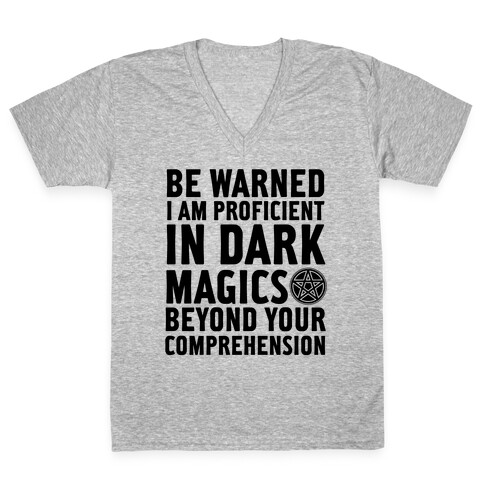 Be Warned V-Neck Tee Shirt