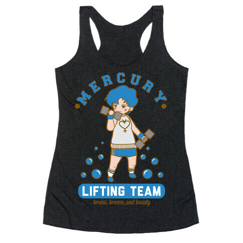 Mercury Lifting Team Parody White Racerback Tank Top