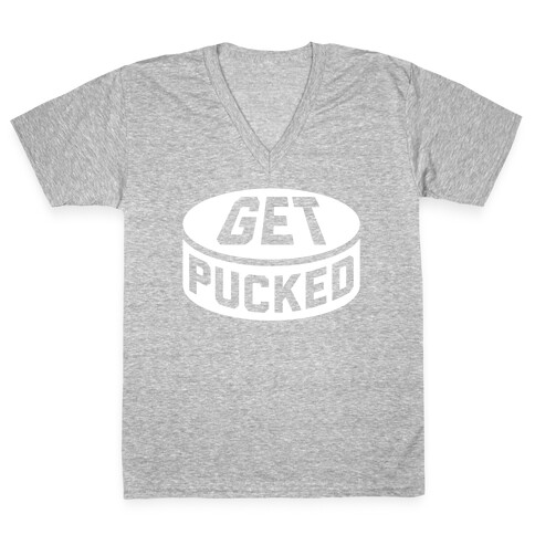 Get Pucked V-Neck Tee Shirt