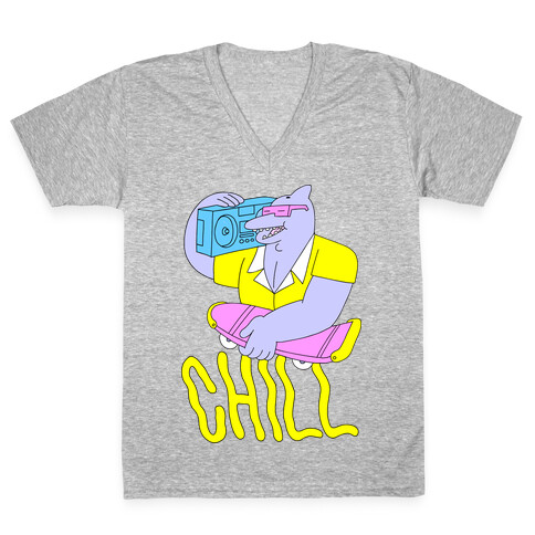 Chill Dolphin V-Neck Tee Shirt