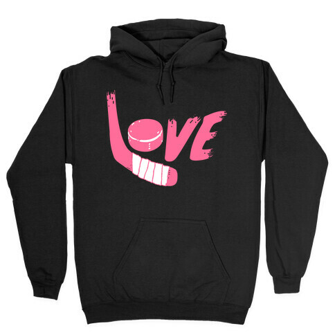 Love Hockey (Pink Letters)  Hooded Sweatshirt