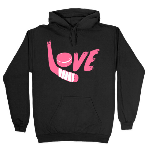 Love Hockey (Pink Letters)  Hooded Sweatshirt