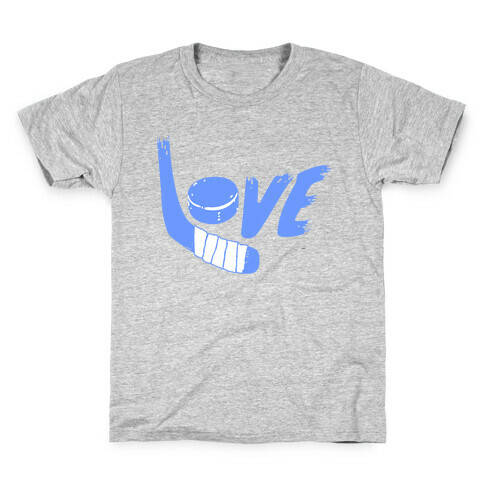 Love Hockey (Blue Letters)  Kids T-Shirt