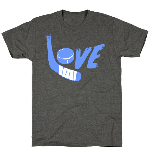 Love Hockey (Blue Letters)  T-Shirt