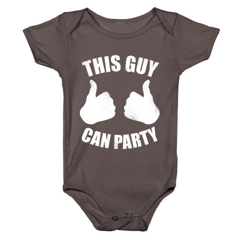 This Guy Can Party (White Ink) Baby One-Piece