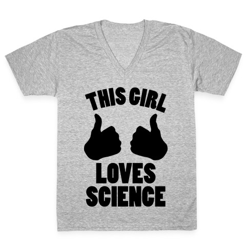 This Girl Loves Science V-Neck Tee Shirt