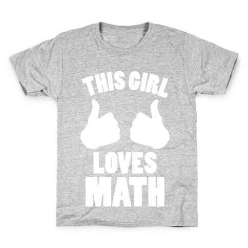 This Girl Loves Math (White Ink) Kids T-Shirt
