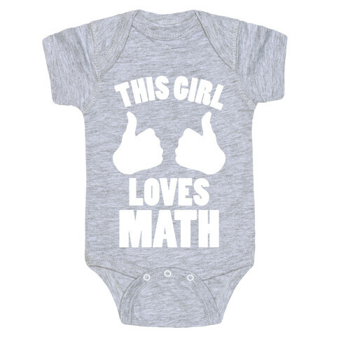 This Girl Loves Math (White Ink) Baby One-Piece