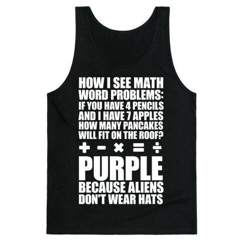 How I See Math Word Problems Tank Top