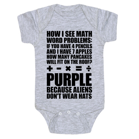 How I See Math Word Problems Baby One-Piece