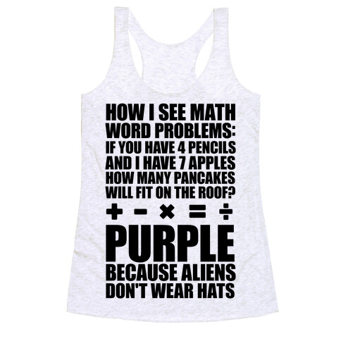How I See Math Word Problems Racerback Tank Top