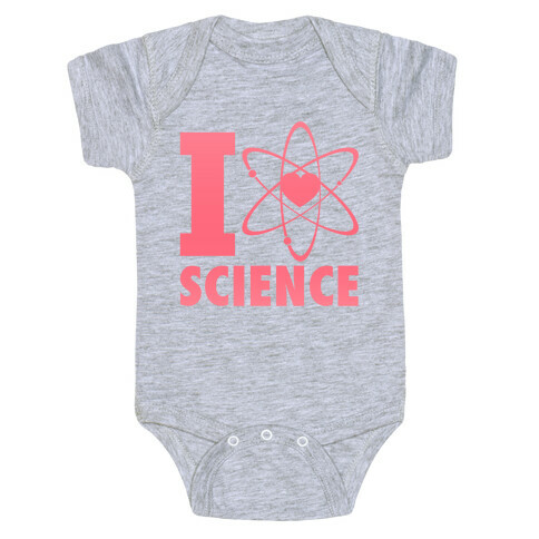 I Love Science (Atom Heart) Baby One-Piece