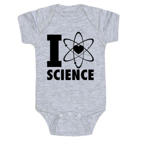 I Love Science (Atom Heart) Baby One-Piece