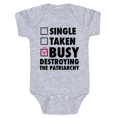 Busy Destroying The Patriarchy (Vintage) Baby One-Piece